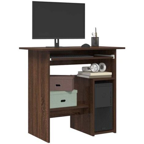 Bureau  Bureau informatique Table d'ordinateur Chêne marron 80x45x74 cm Bois d'ingénierie FR49930
