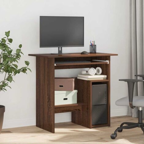 Bureau  Bureau informatique Table d'ordinateur Chêne marron 80x45x74 cm Bois d'ingénierie FR49930