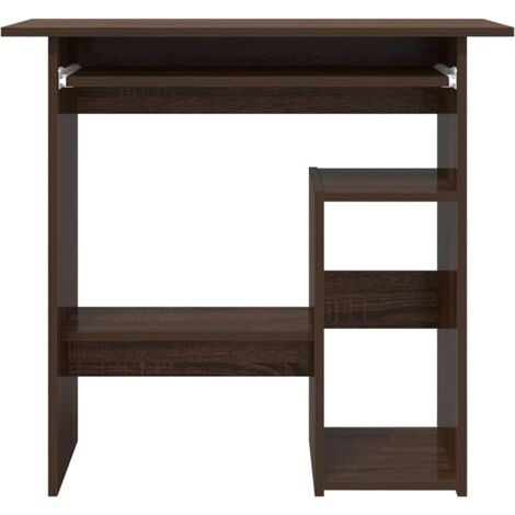 Bureau  Bureau informatique Table d'ordinateur Chêne marron 80x45x74 cm Bois d'ingénierie FR49930