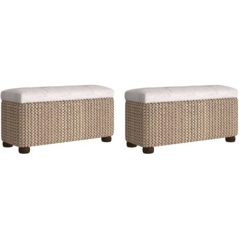 Banc de rangement  Coffre de rangement avec coussin gris 69 cm quenouille 45523
