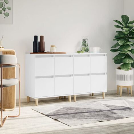 Buffets 2 pcs Meuble de rangement Commode Bahut blanc 60x35x70 cm bois d'ingénierie 86602 (1/5)