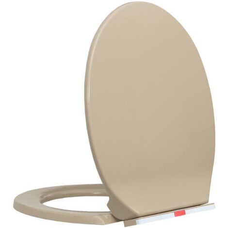 Abattant WC  Siège de Toilette à fermeture en douceur Beige Ovale 26645