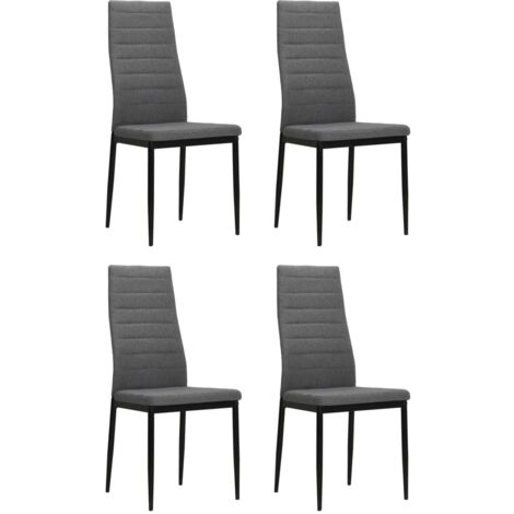 Lot de 4 Chaises - Chaises salle à manger Gris clair Tissu (1/5)