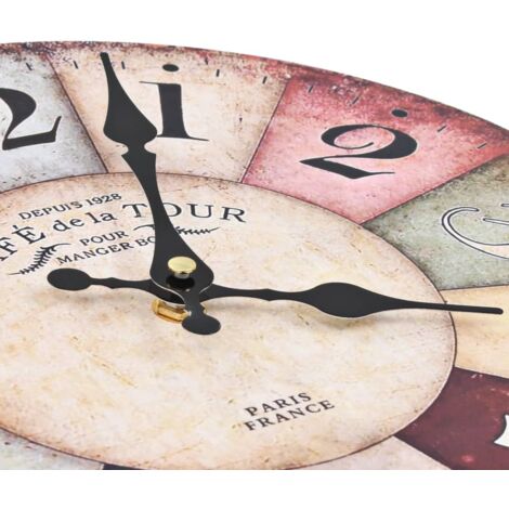 Horloge murale，Décoration murale，Pendule Murale vintage Colorée 30 cm VDVM945716 MaisonChic