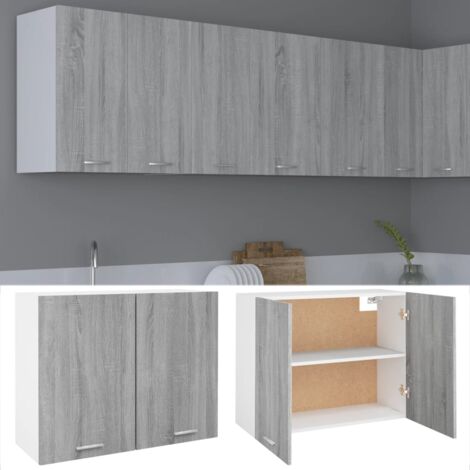 Armoire suspendue  Armoire de cuisine Meuble haut de Cuisine Sonoma gris 80x31x60 cm Bois d'ingénierie 41290