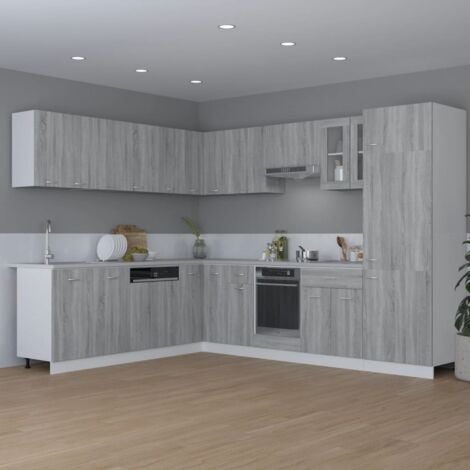 Armoire suspendue  Armoire de cuisine Meuble haut de Cuisine Sonoma gris 80x31x60 cm Bois d'ingénierie 41290