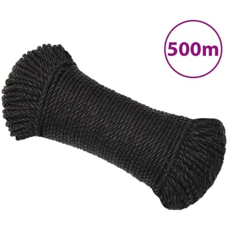 Corde de travail Corde Multifonctionnelle, Corde Durable Noir 8 mm 500 m polypropylène Chic-245782