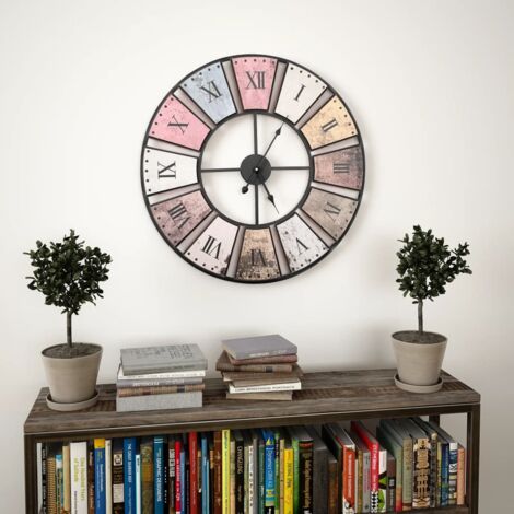 Horloge murale，Décoration murale，Pendule Murale vintage avec mouvement à quartz 60 cm XXL VDVM598806 MaisonChic