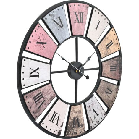 Horloge murale，Décoration murale，Pendule Murale vintage avec mouvement à quartz 60 cm XXL VDVM598806 MaisonChic