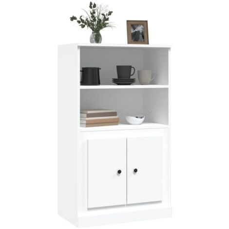 Buffet En Bois Blanc - 60x35x70 Cm - 3 Tiroirs, Design Minimaliste Pour Salon, Chambre Ou Bureau