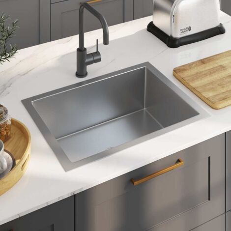Évier de cuisine,Évier 1 Bac,Vasque pour cuisine fait à la main Acier inoxydable MEMV481822 MaisonChic (1/5)