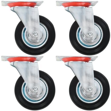 4 pcs Roulettes pivotantes 100 mm Roulettes Meuble Roulettes de Transport BZREH4555191 MaisonChic (1/5)