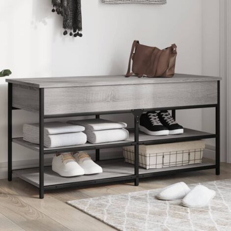 Meuble à chaussures, Banc à chaussures, Meuble d'entrée sonoma gris 100x42,5x50 cm bois d'ingénierie DESIGN IN (1/5)
