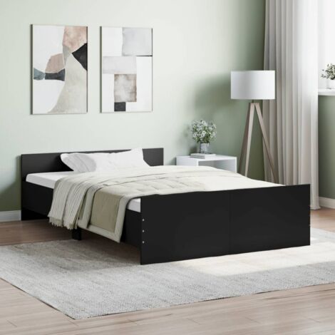 Lit adulte-120 x 200 cm, Cadre de lit avec tête de lit,pied de lit noir 120x200 cm KSAW12968 DESIGN IN (1/5)