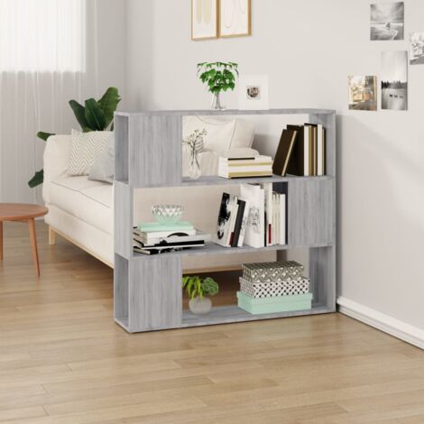 Bibliothèque, Séparateur de pièce, Meuble de Rangement Sonoma gris 100x24x94 cm DESIGN IN (1/5)
