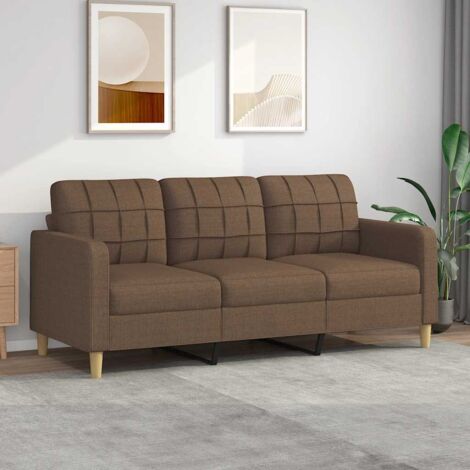 Canapé à 3 places, Banquette Sofa de Salon, Canapé droit Marron 180 cm Tissu KEF216083 DESIGN IN (1/5)