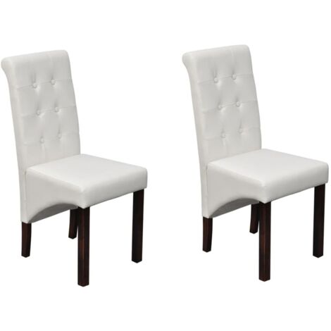 Lot de 2 Chaises à manger, Chaises à dîner, Chaises de cuisine blanc similicuir DESIGN IN (1/5)