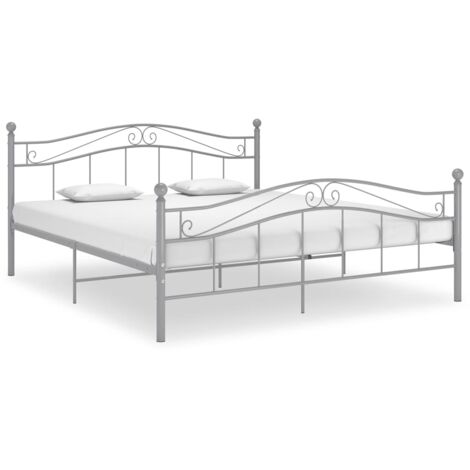 Lit adulte-160x200 cm Gris Métal PEOR43216 DESIGN IN (1/5)