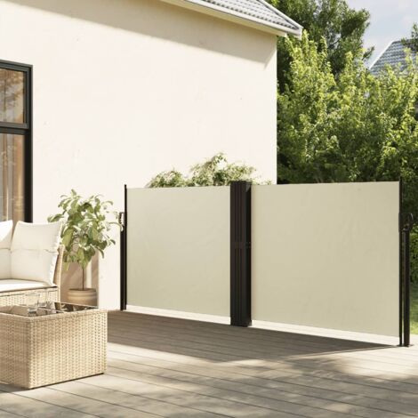 Store banne, Auvent latéral rétractable, Paravent extérieur crème 120x1000 cm CON9645 DESIGN IN