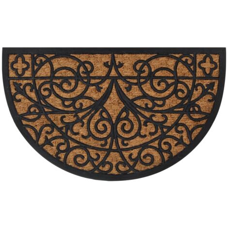 Paillasson, Tapis de porte demi-rond 45x75 cm caoutchouc et fibre de coco CON224392 DESIGN IN (1/5)