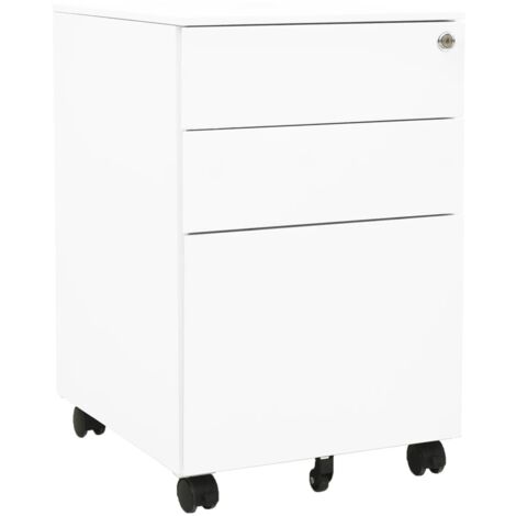 Classeur mobile, Armoire de bureau, Meuble rangement de bureau blanc 39x45x60 cm acier lpw2621 DESIGN IN (1/5)