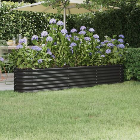 Jardinière, Bac à fleurs, Pot de fleurs Acier enduit de poudre Anthracite CON9222 DESIGN IN (1/5)