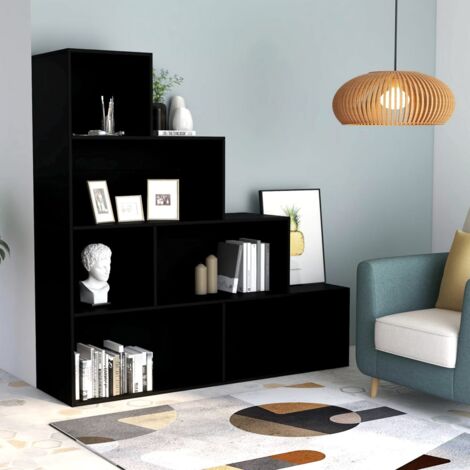 Bibliothèque, Etagère de Rangement, Séparateur de pièce Noir 155x24x160 cm Aggloméré DESIGN IN KOO61605 (1/5)