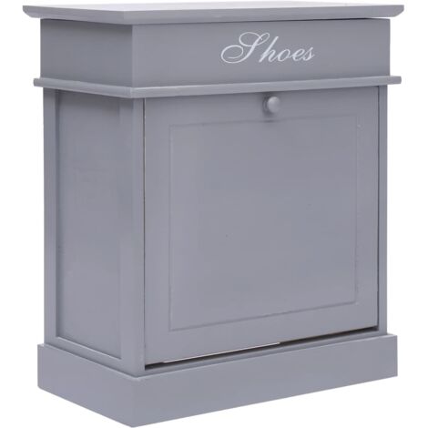 Meuble à chaussures, Armoire à chaussures, Meuble d'entrée gris 50 x 28 x 58 cm bois de paulownia pwfn90592 DESIGN IN (1/5)
