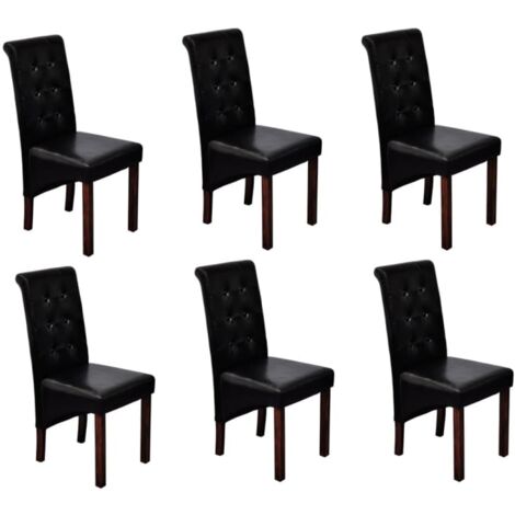Lot de 6 Chaises de salle à manger cantilever, Chaises à dîner, Chaises de Cuisine noir similicuir OIU9954 Maison Chic (1/5)