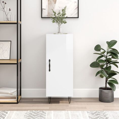 Buffet, Bahut, Armoire de rangement Blanc brillant 34,5x34x90 cm Bois d'ingénierie FR487895 DESIGN IN (1/5)
