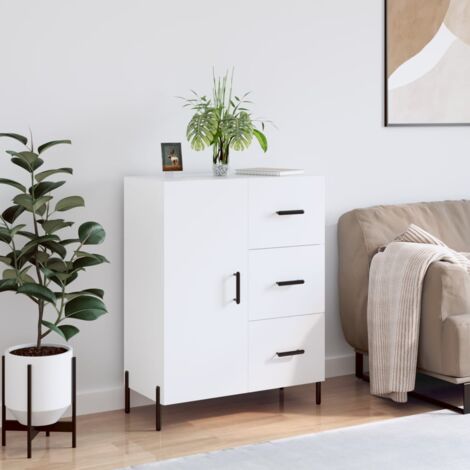 Buffet, Bahut, Armoire de rangement Blanc brillant 69,5x34x90 cm Bois d'ingénierie FR959434 DESIGN IN (1/5)