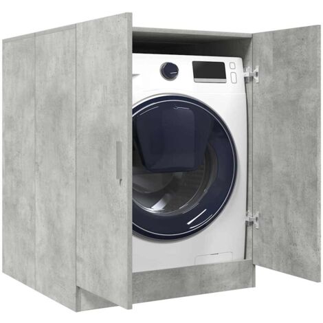 Maisonchic – Meuble machine à laver gris béton 70,5x71,5x91,5 cm – Bois d'ingénierie résistant à l'humidité – Avec 1 porte pour rangement optimisé - FR381700