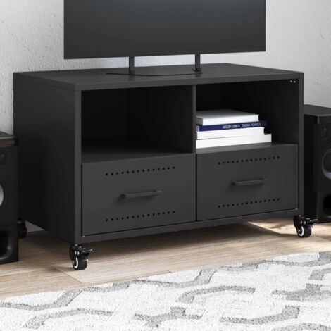 Meuble TV, Banc TV, Armoire de rangement noir 68x39x43,5 cm acier FR316470 DESIGN IN (1/5)