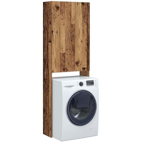 Meuble pour machine à laver,Armoire de salle de bain,Meuble de salle de bain vieux bois 64x25,5x190 cm FR296691 DESIGN IN