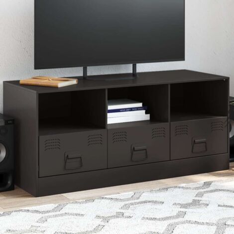 Meuble TV, Banc TV, Armoire de rangement noir 99x39x44 cm acier FR160931 DESIGN IN (1/5)