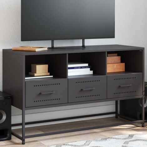 Meuble TV, Banc TV, Armoire de rangement noir 100,5x39x60,5 cm acier FR916949 DESIGN IN (1/5)