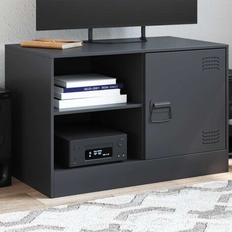 Meuble TV, Banc TV, Armoire de rangement noir 67x39x44 cm acier FR960882 DESIGN IN (1/5)
