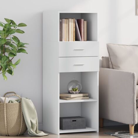 Buffet haut, Enfilade, Armoire de cuisine blanc 45x42,5x124 cm bois d'ingénierie WFE485949 DESIGN IN (1/5)