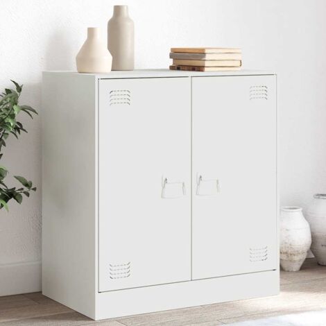 Buffet, Bahut, Meubles de rangement, Commodes blanc 67x39x73 cm acier WFE727160 DESIGN IN (1/5)