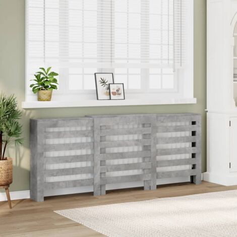 Cache-radiateur, Équipement pour radiateur gris béton 205x21,5x83,5 cm bois d'ingénierie DESIGN IN103338