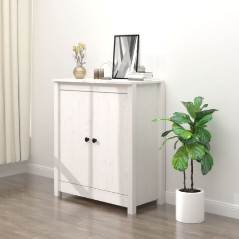 Buffet, Bahut, Meubles de rangement, Commodes blanc 70x35x80 cm bois massif de pin WFE268776 DESIGN IN (1/5)