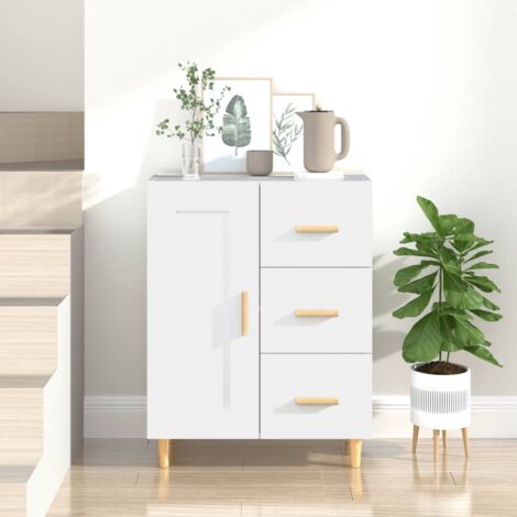 Buffet, Bahut, Meubles de rangement, Commodes Blanc 69,5x34x90 cm Bois d'ingénierie WFE580992 DESIGN IN (1/5)
