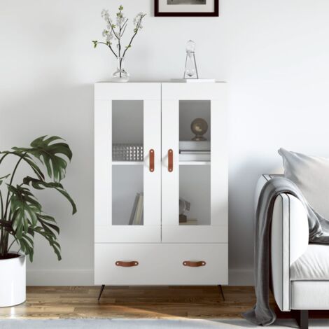 Buffet haut, Enfilade, Armoire de cuisine blanc 69,5x31x115 cm bois d'ingénierie WFE598210 DESIGN IN (1/5)