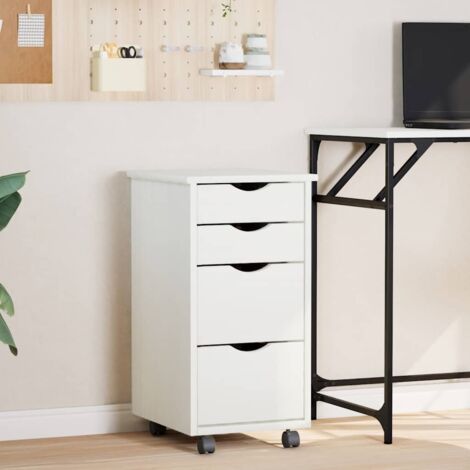 Armoire de bureau, Armoire roulante avec tiroirs MOSS blanc bois de pin solide WFE268523 DESIGN IN (1/5)