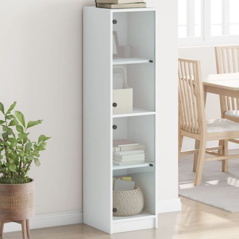 Buffet, Bahut, Meubles de rangement, Commodes avec portes en verre blanc 35x37x142 cm WFE836324 DESIGN IN (1/5)