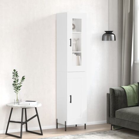 Buffet haut, Enfilade, Armoire de cuisine Blanc 34,5x34x180 cm Bois d'ingénierie WFE544810 DESIGN IN (1/5)