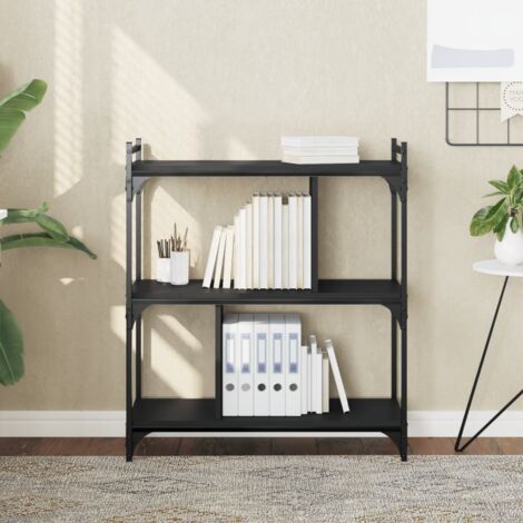 Bibliothèque, Étagère de Rangement, Meuble Étagère à 3 niveaux noir 76x32x88 cm bois d'ingénierie WFE944175 DESIGN IN (1/5)