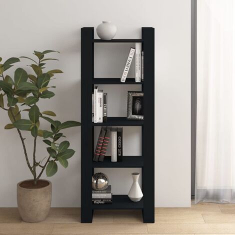 Bibliothèque, Meuble Étagère, Séparateur de pièce Noir 60x35x160 cm Bois massif WFE419552 DESIGN IN (1/5)
