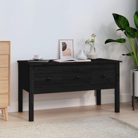 Table basse, Table de salon, Bout de canapé Noir 102x49x55 cm Bois massif de pin WFE704664 DESIGN IN (1/5)