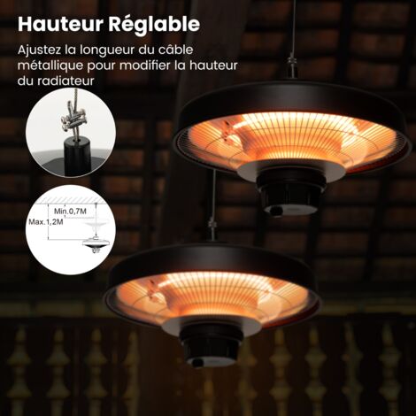 Chauffage Infrarouge Rond Elbo-Therm 500W - Montage Au Plafond - Neuf